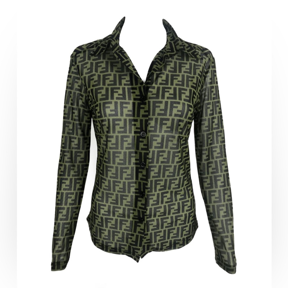 FENDI Vintage Classic  Zucca Print Button-Up